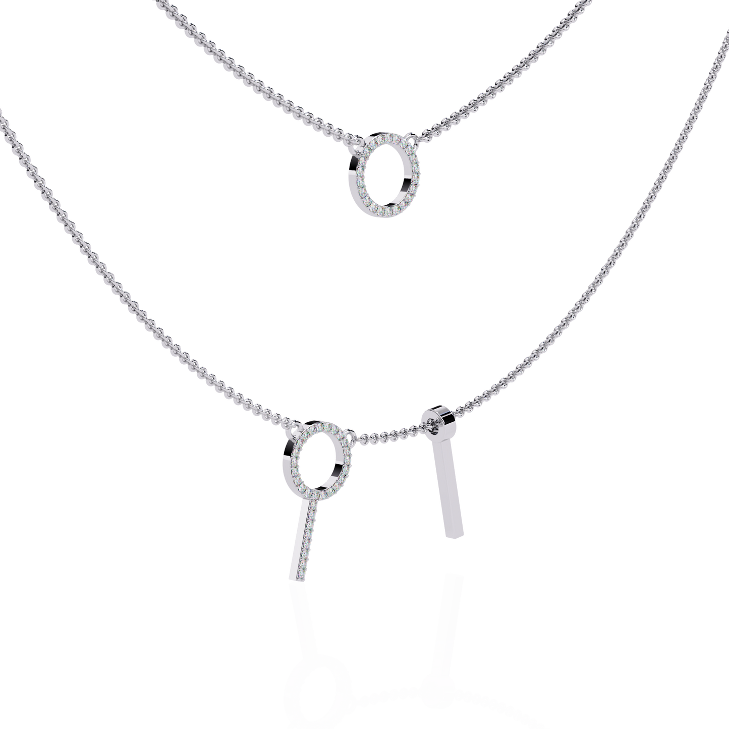 Celestial Duo Circle Diamond Necklace
