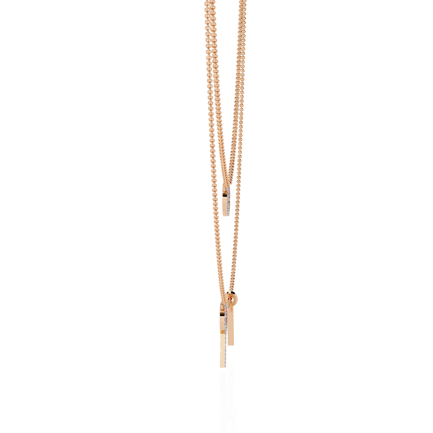 Celestial Duo Circle Diamond Necklace