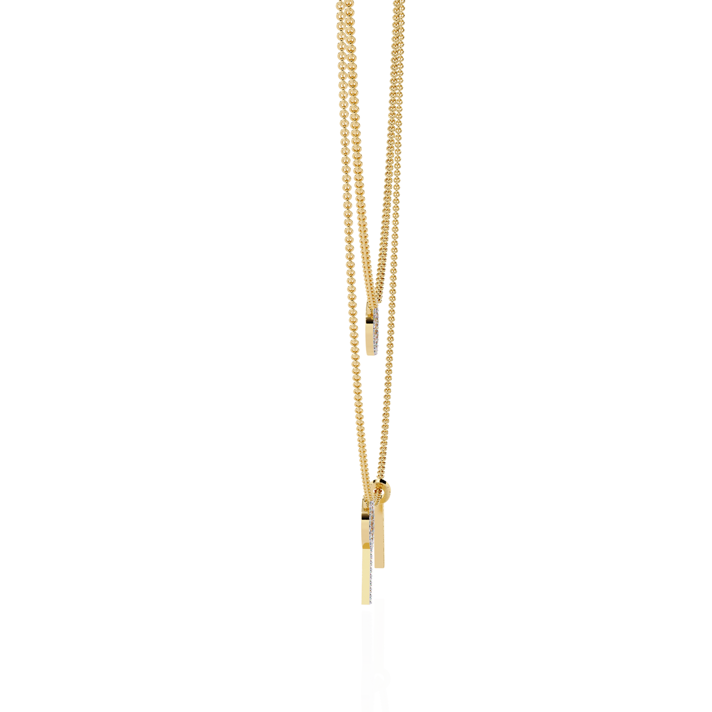 Celestial Duo Circle Diamond Necklace