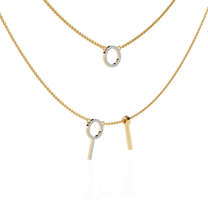Celestial Duo Circle Diamond Necklace