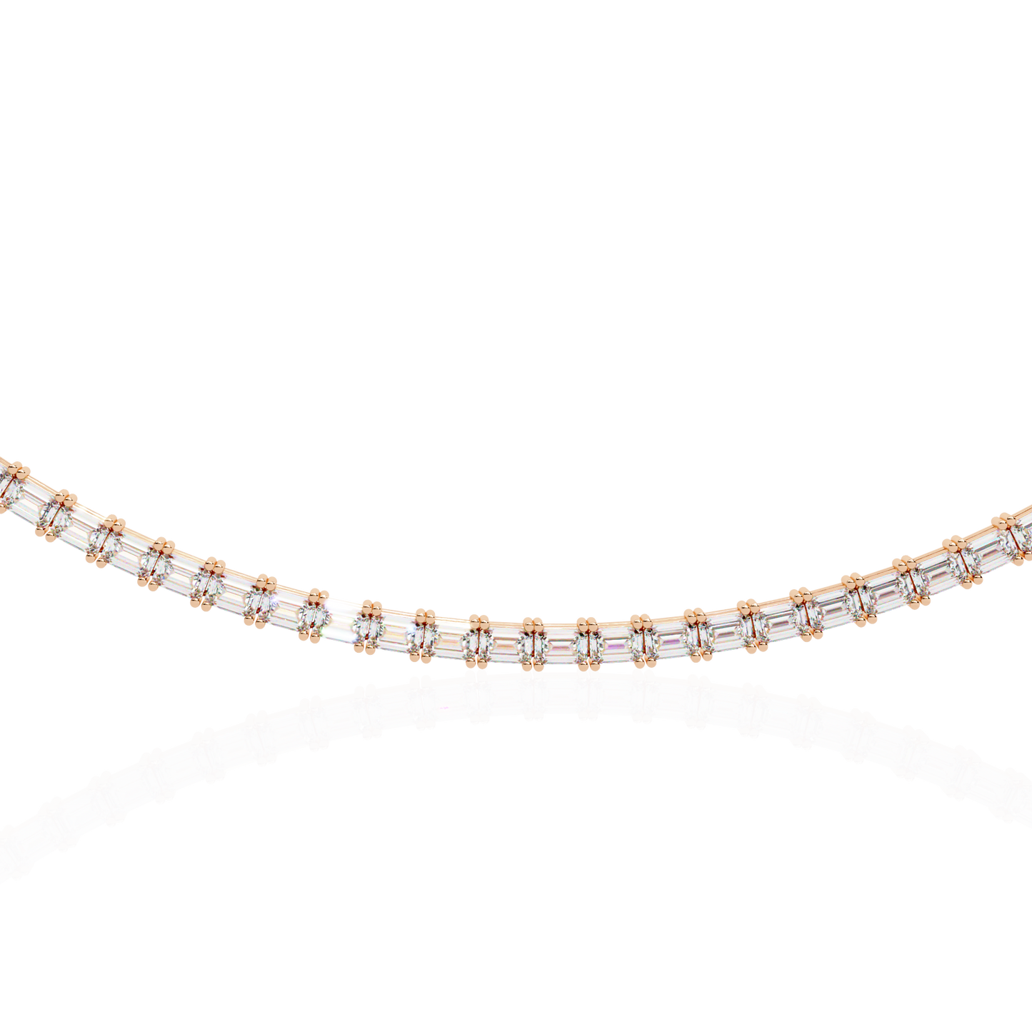 Echelon Baguette Diamond Tennis Necklace