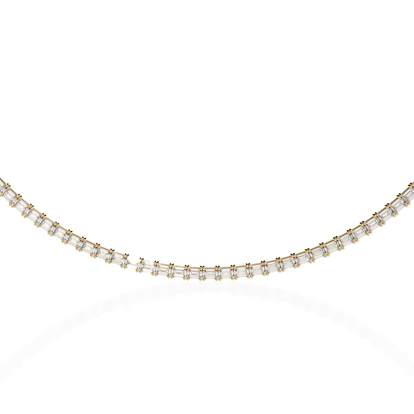 Echelon Baguette Diamond Tennis Necklace