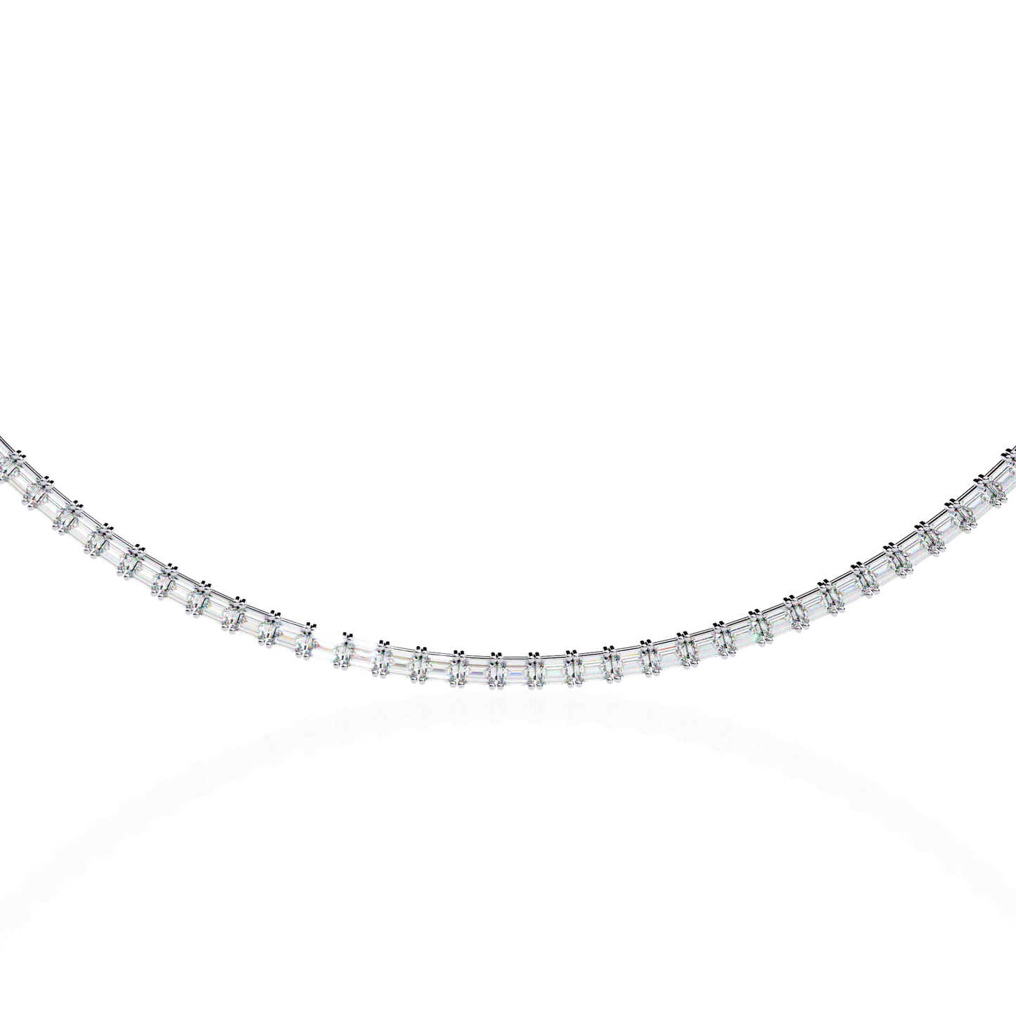Echelon Baguette Diamond Tennis Necklace