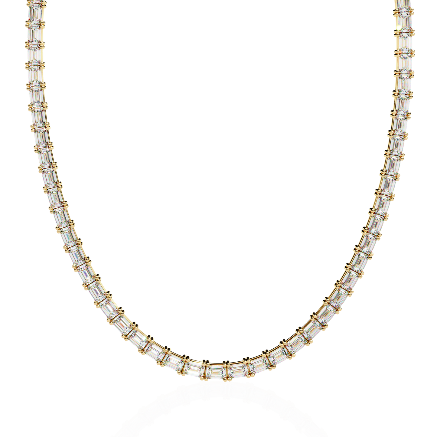 Echelon Baguette Diamond Tennis Necklace