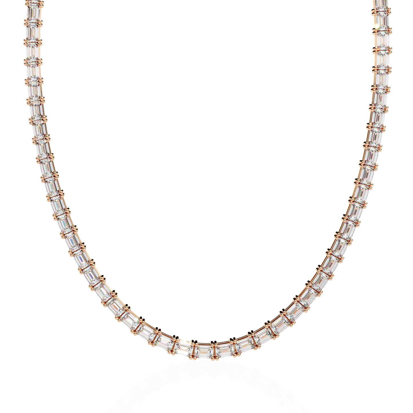 Echelon Baguette Diamond Tennis Necklace