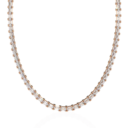 Echelon Baguette Diamond Tennis Necklace