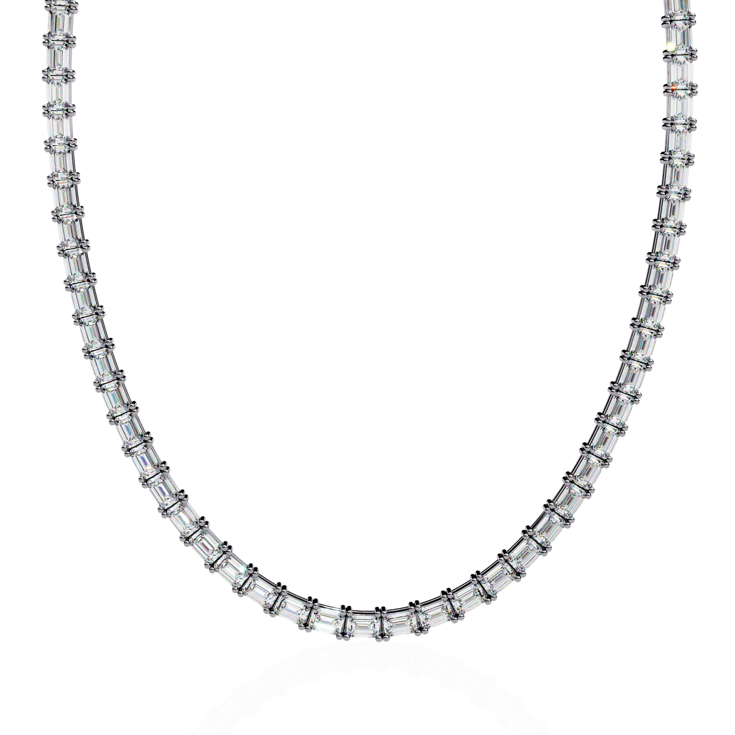 Echelon Baguette Diamond Tennis Necklace