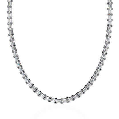 Echelon Baguette Diamond Tennis Necklace