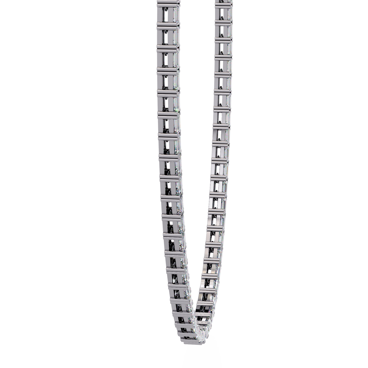 Echelon Baguette Diamond Tennis Necklace