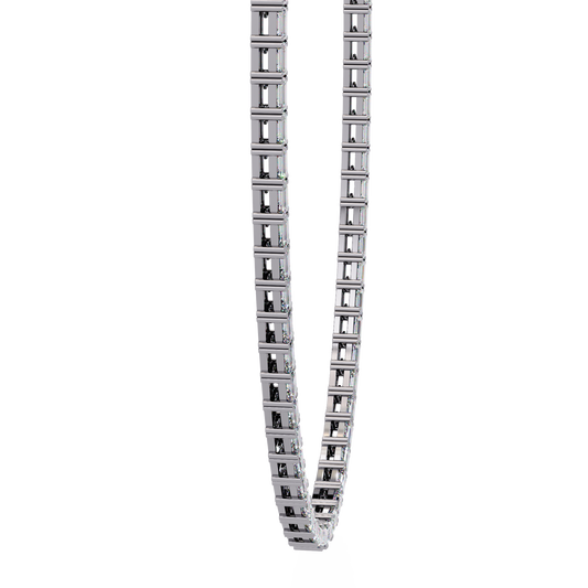 Echelon Baguette Diamond Tennis Necklace
