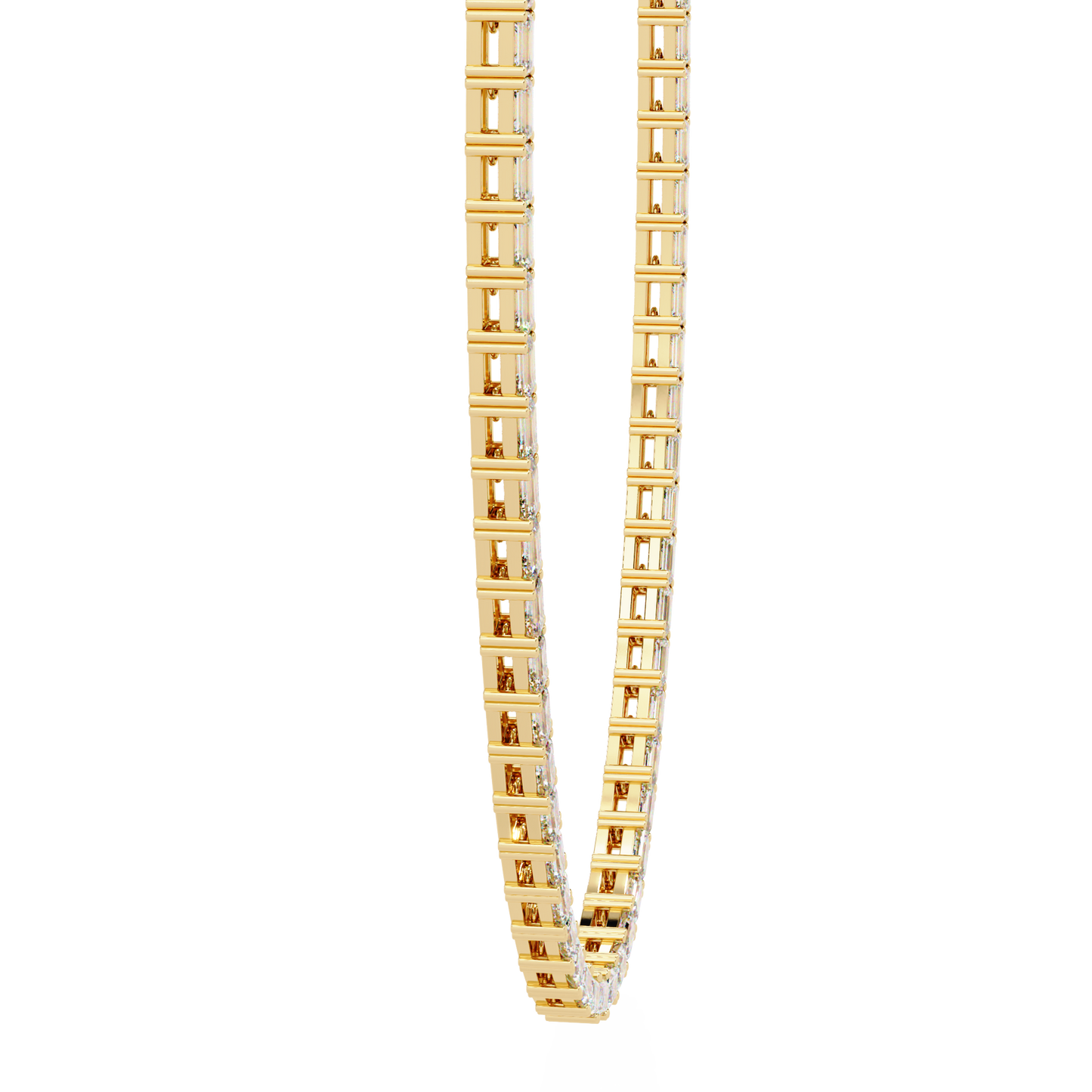 Echelon Baguette Diamond Tennis Necklace