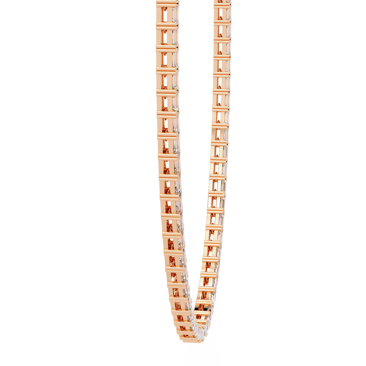 Echelon Baguette Diamond Tennis Necklace