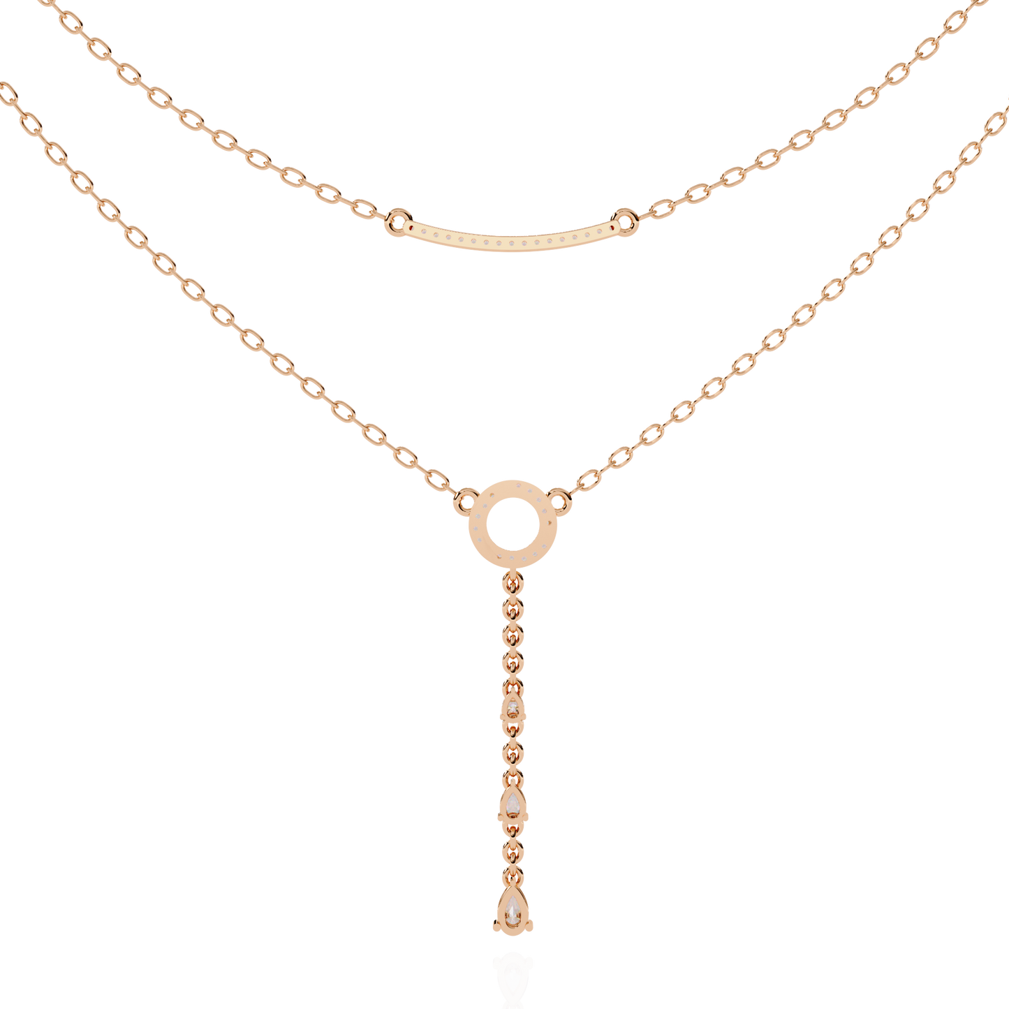 Liora Circle Drop Layered Necklace