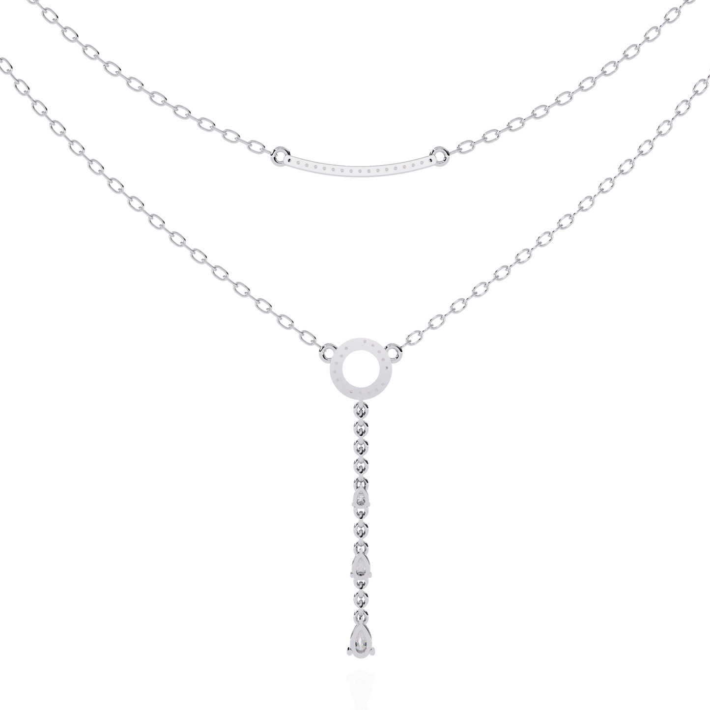 Liora Circle Drop Layered Necklace