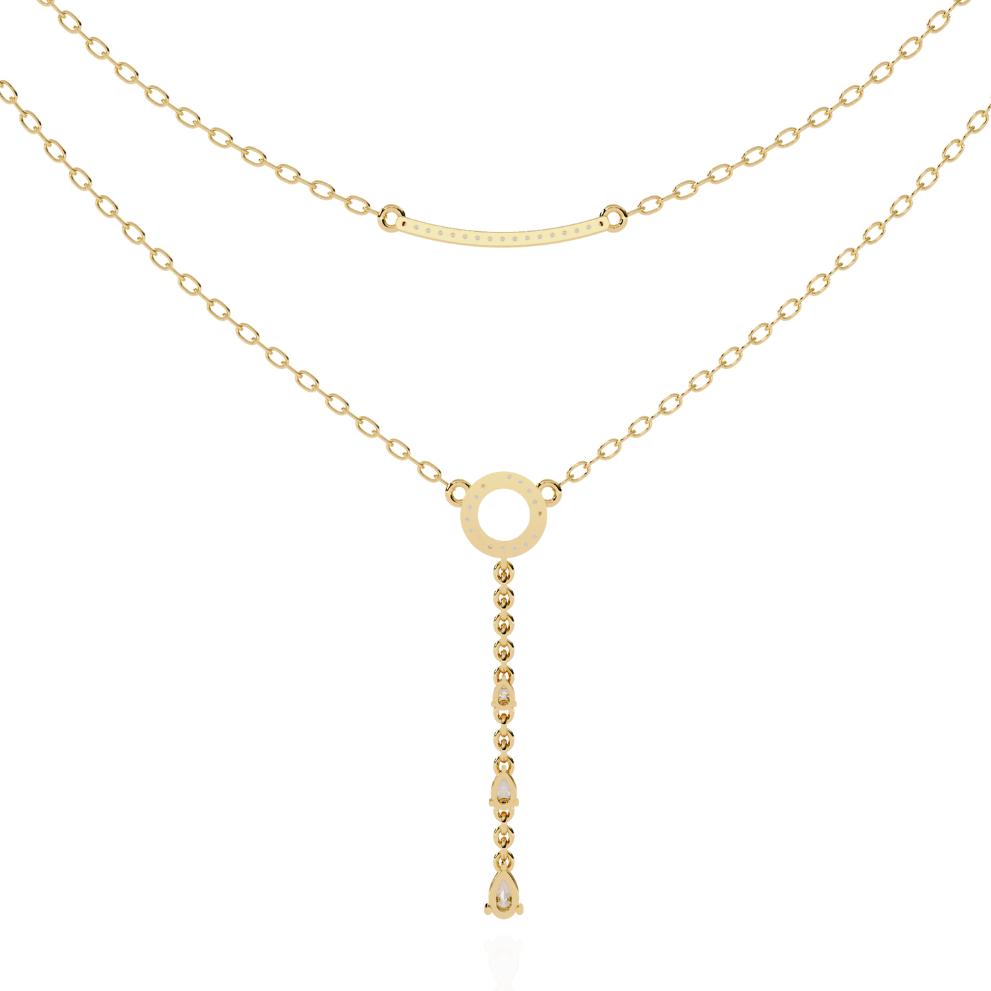 Liora Circle Drop Layered Necklace