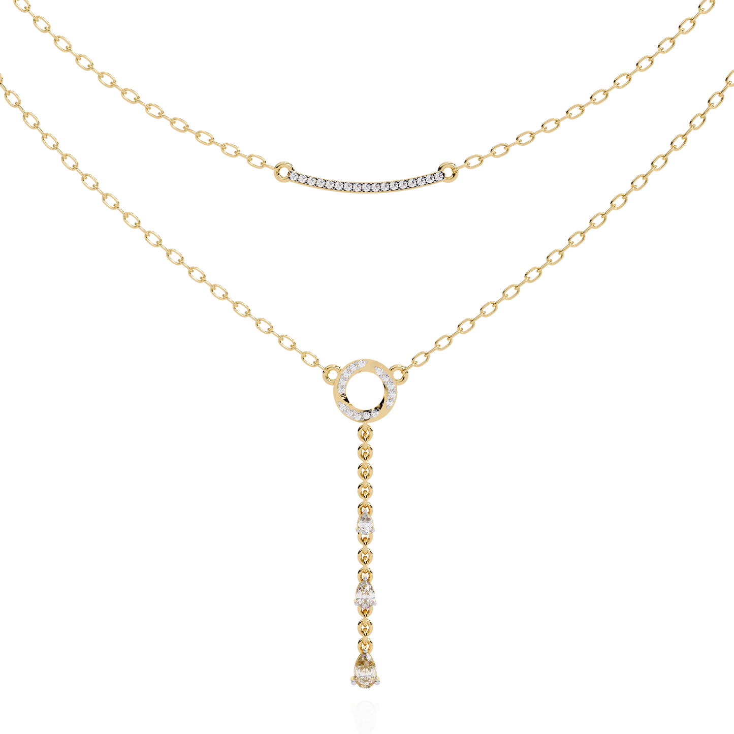 Liora Circle Drop Layered Necklace