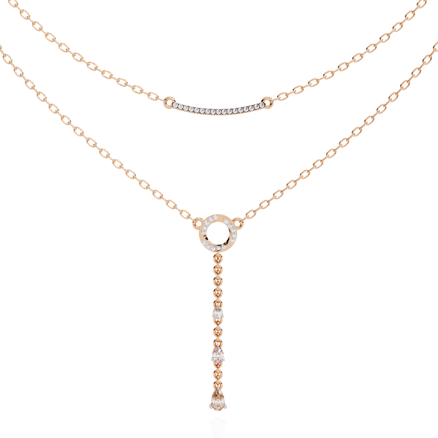 Liora Circle Drop Layered Necklace