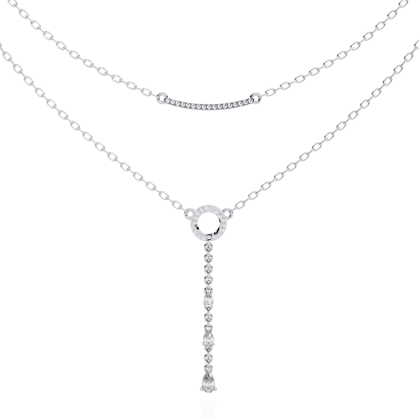Liora Circle Drop Layered Necklace