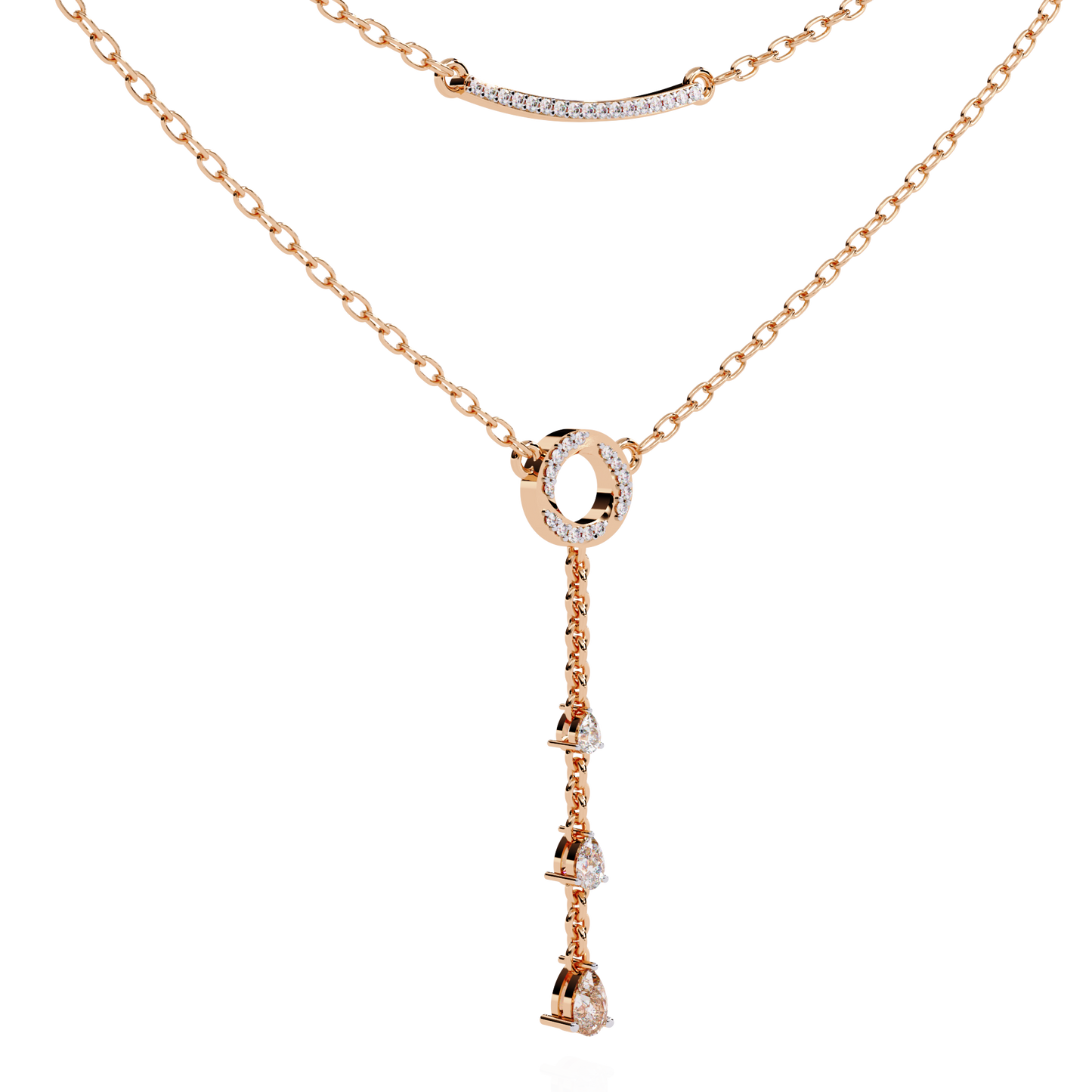 Liora Circle Drop Layered Necklace