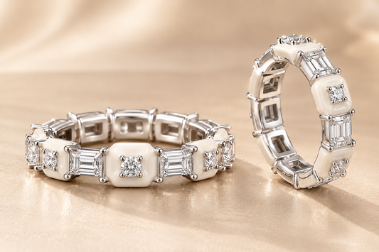 Zeromakin Diamond Baguette Eternity Ring in White Gold