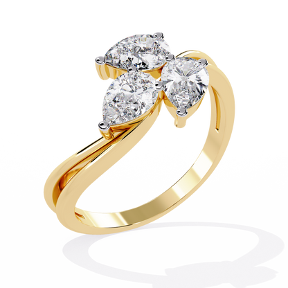 Zeromakin Elara Tria Pear Ring