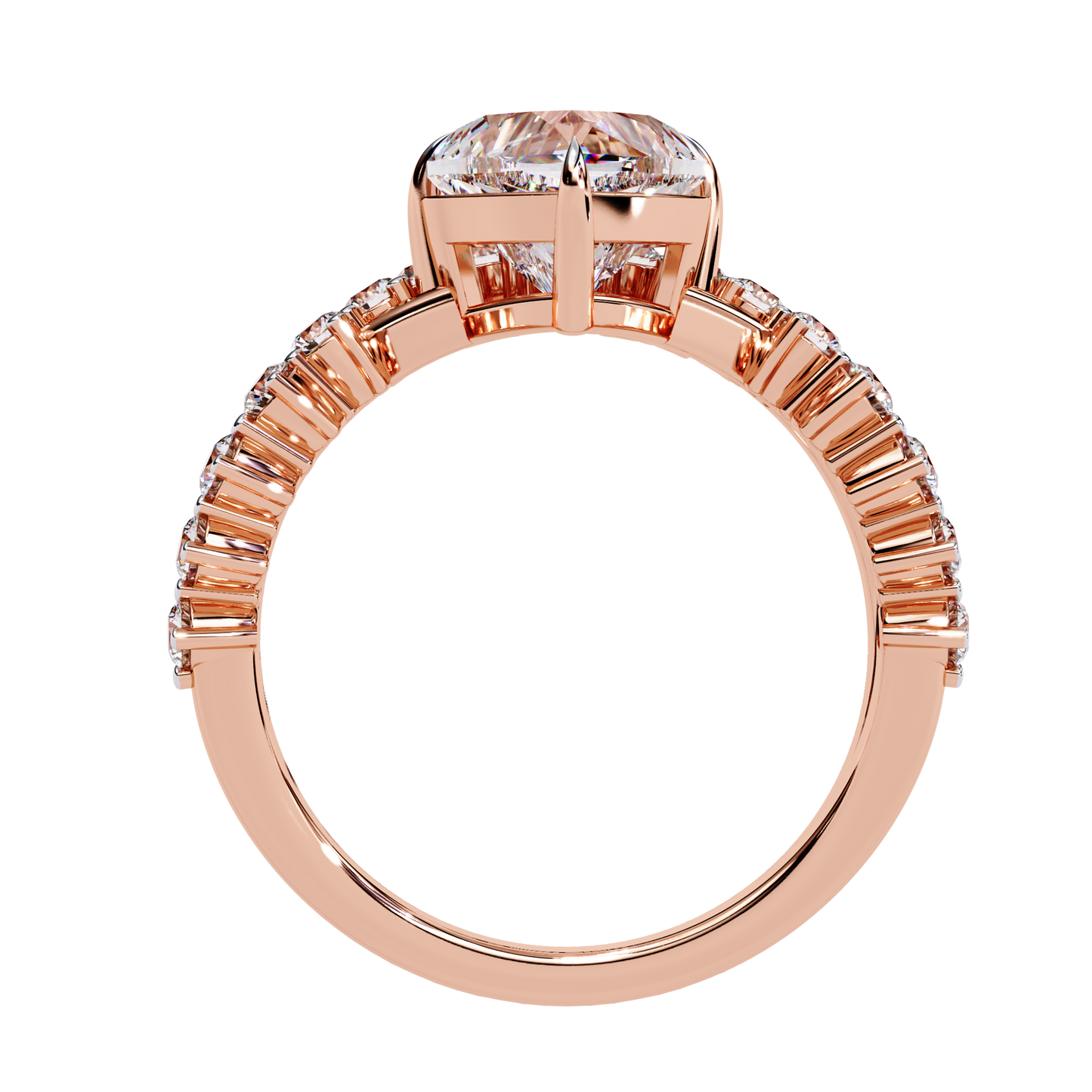 Regal Heart Crown Diamond Ring