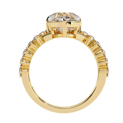 Regal Heart Crown Diamond Ring