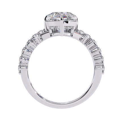 Regal Heart Crown Diamond Ring