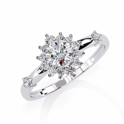 Celestial Bloom Halo Ring