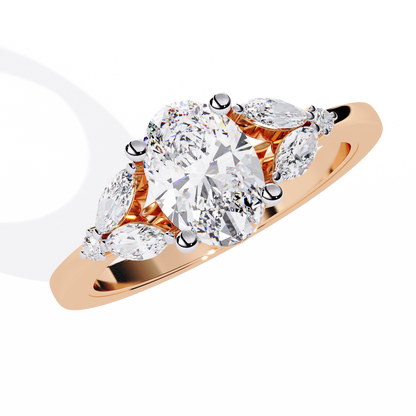 Elara Oval Bloom Diamond Ring