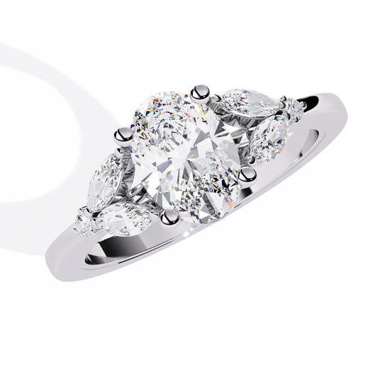 Elara Oval Bloom Diamond Ring