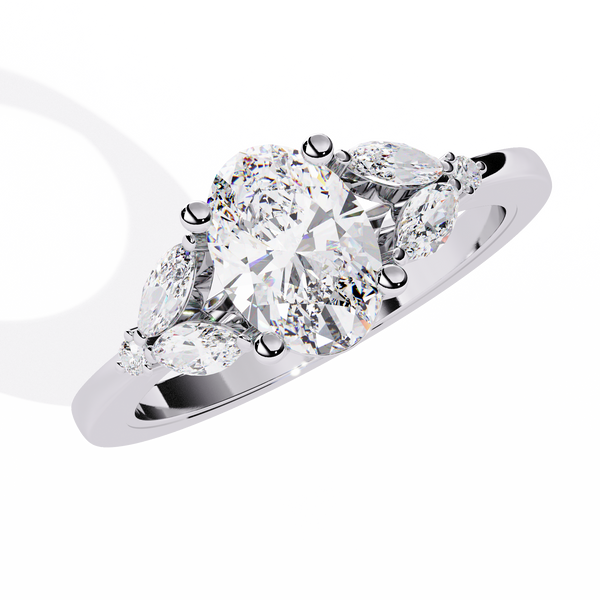 Elara Oval Bloom Diamond Ring
