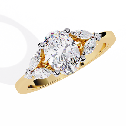 Elara Oval Bloom Diamond Ring