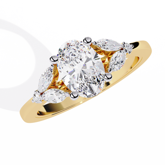 Elara Oval Bloom Diamond Ring