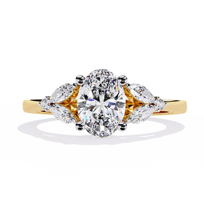 Elara Oval Bloom Diamond Ring