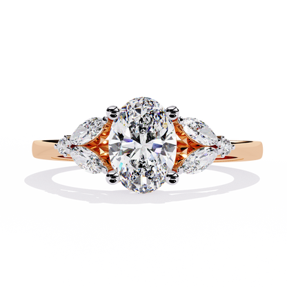 Elara Oval Bloom Diamond Ring