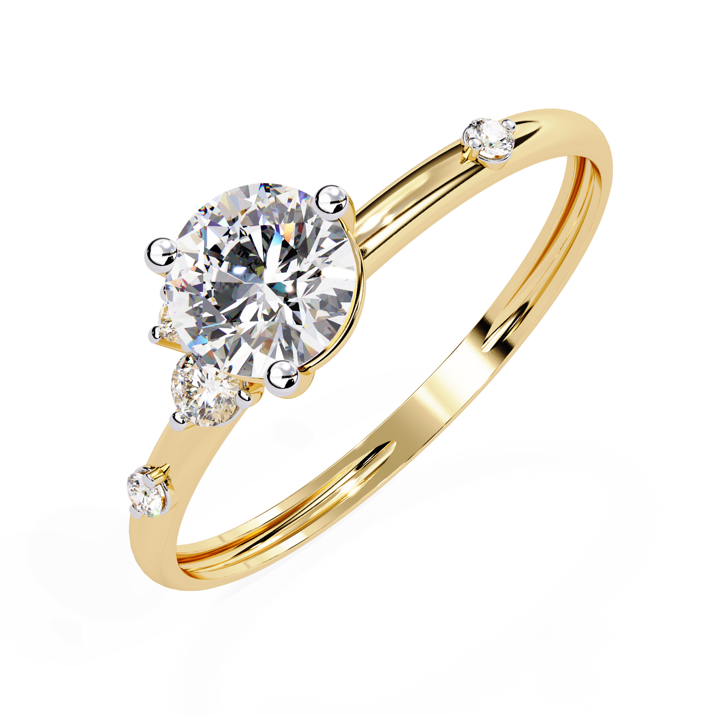 Celeste Accent Solitaire Ring