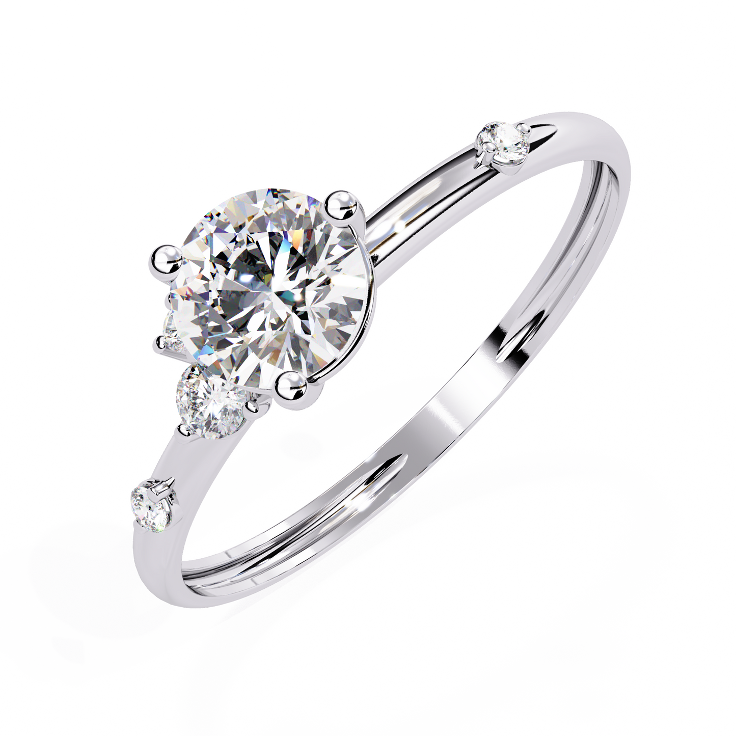 Celeste Accent Solitaire Ring