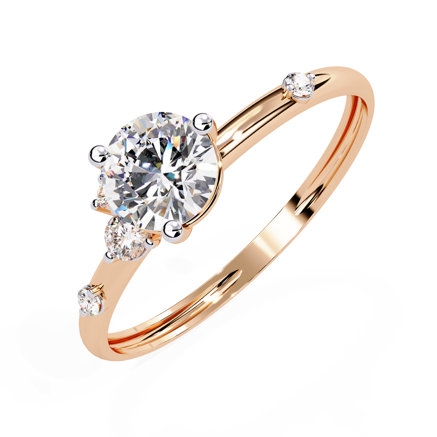 Celeste Accent Solitaire Ring