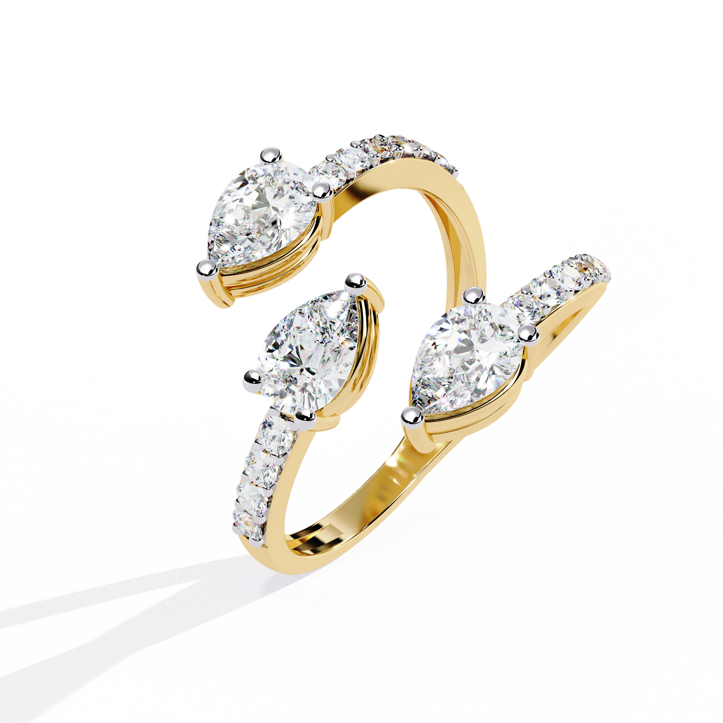 Eterna Pear Trinity Wrap Ring