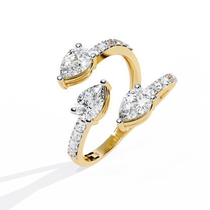 Eterna Pear Trinity Wrap Ring