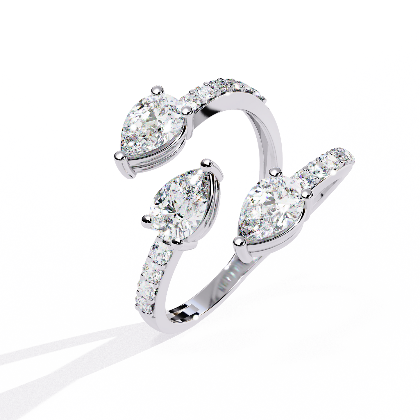 Eterna Pear Trinity Wrap Ring