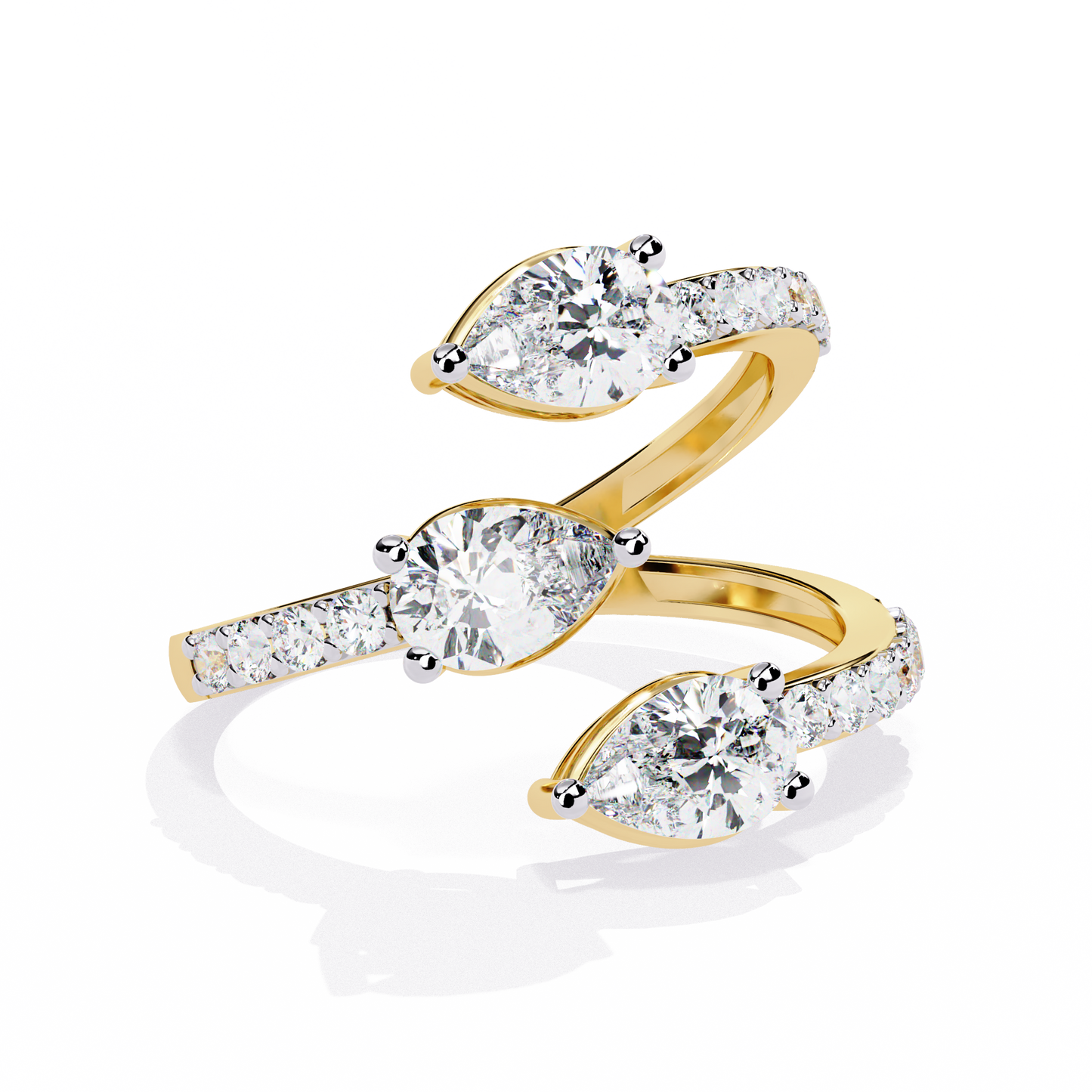 Eterna Pear Trinity Wrap Ring