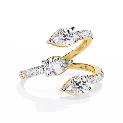 Eterna Pear Trinity Wrap Ring