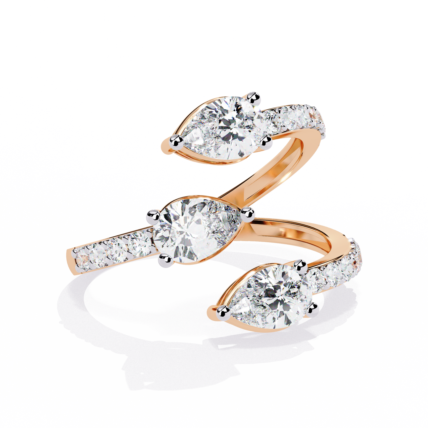 Eterna Pear Trinity Wrap Ring