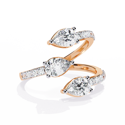 Eterna Pear Trinity Wrap Ring