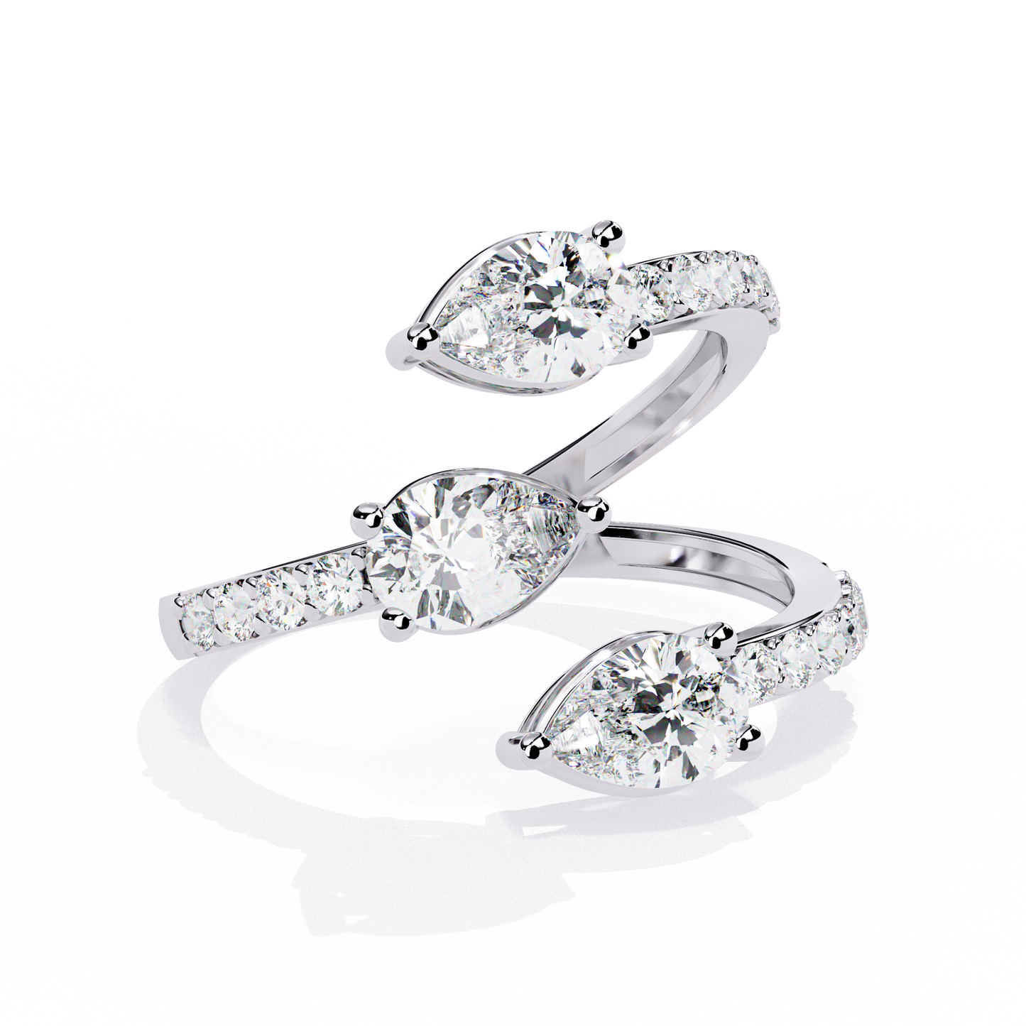 Eterna Pear Trinity Wrap Ring