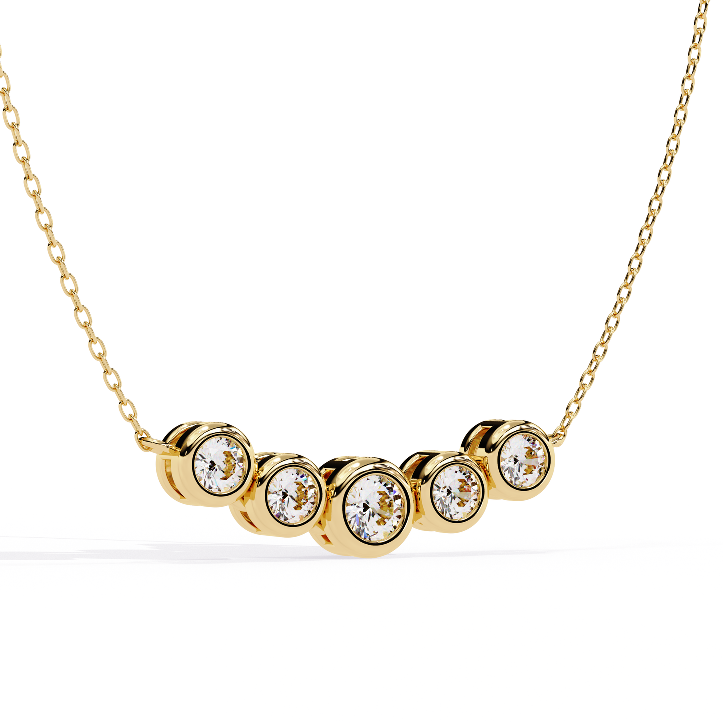 Aurora Bezel Set Diamond Bar Pendant