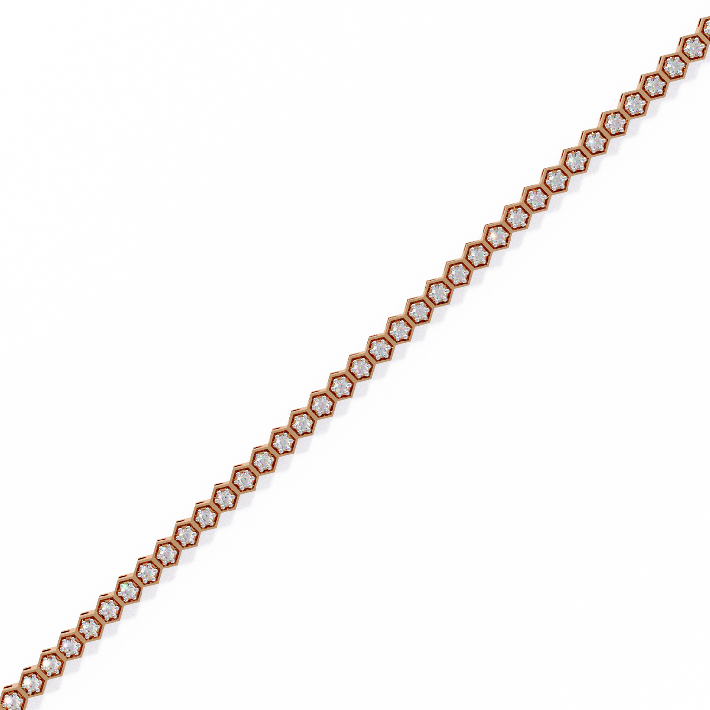 Hexa Link Diamond Tennis Bracelet