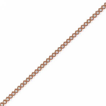 Hexa Link Diamond Tennis Bracelet
